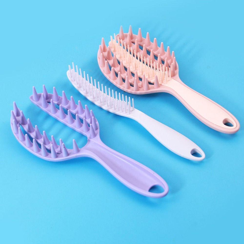 Plastic Hairdressing Comb 2 in 1 Openwork Comb High Quality Massage Comb Wash Hair
