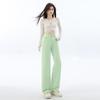 Light green straight jeans women's summer thin new high-waisted loose small narrow wide-leg pants