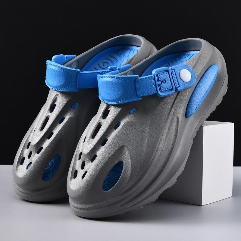 Hole Shoes Men's Fashion Summer Wear Non-slip Thick-soled Beach Slippers Sports Sandals New