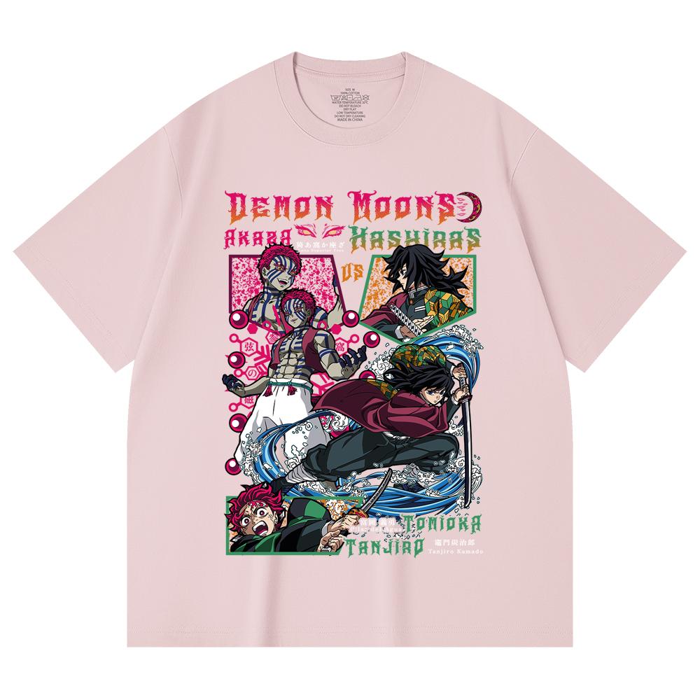 230 Gsm 100% Cotton Demon Slayer V91 Akaza x Tomioka Print Unisex Heavy Cotton T Shirt