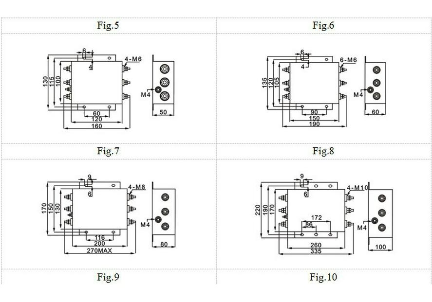10A 380V/440V Three-Phase Bolt-on Power Filter AN-10C12CB