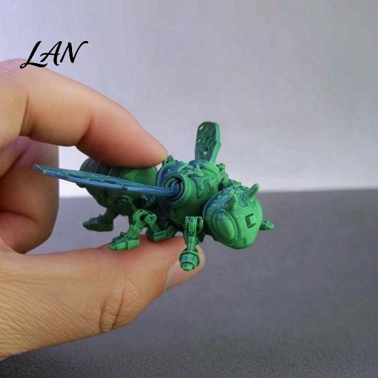 Movable Bee Model 3D Printed Cyberpunk Figurine, Joints Mechanical Hornet Ornament, Articulated Wasp Toy Fidget Toy, Stress Relief Insect Desk