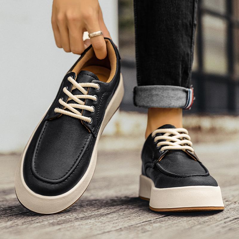 Модная мужская обувь класса люкс, повседневная обувь на шнуровке для мужчин, новое поступление, удобная обувь для ходьбы, классические кожаные туфли для скейтбординга для мужчин