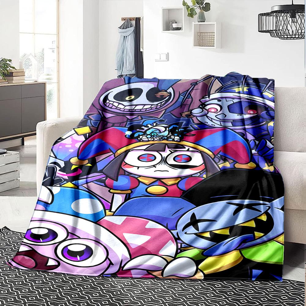 Digital Circus Blanket Comfortable Great for Picnics Seaside Office Chair Four Seasons Multipurpose Modern Gift for Travel Home Birthdays