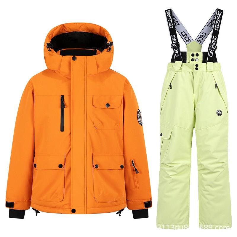 Kids Ski Suit Set Waterproof Windproof Thermal Insulated Snowsuit Boys Girls Ages 5-16 Years