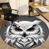 1pc Owl Face Artwork Chair Carpet for Office, Round Non-Slip Durable Large Size Office Carpet, Suitable for Office, Beautiful Decoration