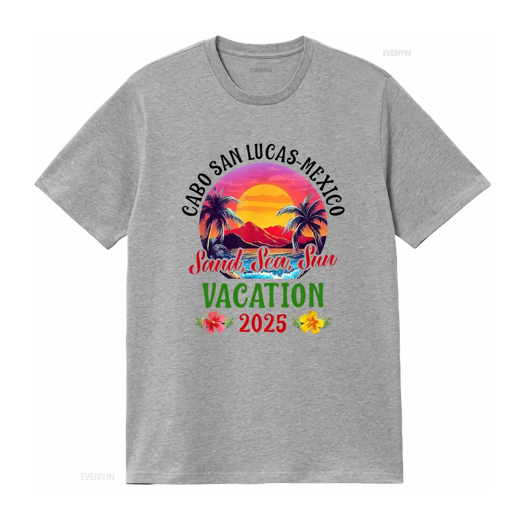 Cabo San Lucas Mexico 2025 Family Friends Vacation T Shirt Vintage Washed Homme Streetwear Stretched Stylish Unisex Slightly