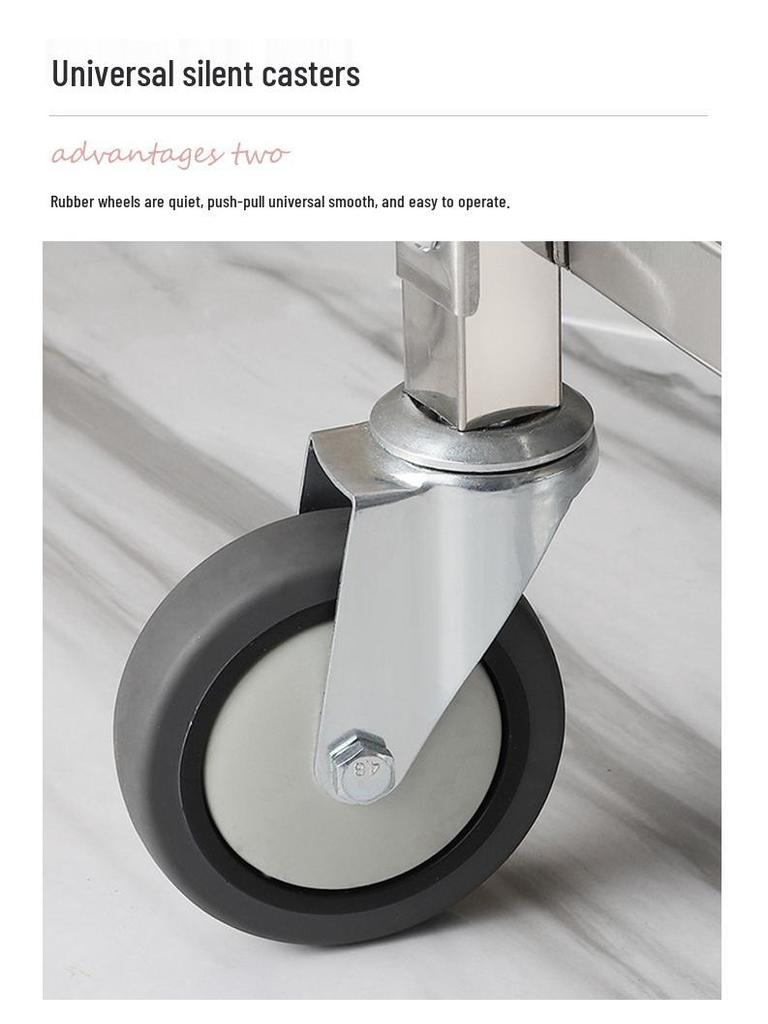 Stainless Steel Restaurant & Hotel Serving Trolley - Mobile Dining, Dessert, Bar, Busboy Cart