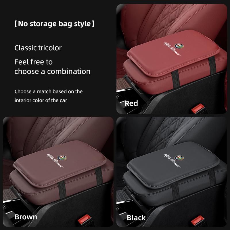 MQHWD1 Car Armrest Cover Cushion Armrest Box Protective Pad For Alfa Romeo Giulia Stelvio Giulietta 156 159 147 Mito Tonale Brera Disco