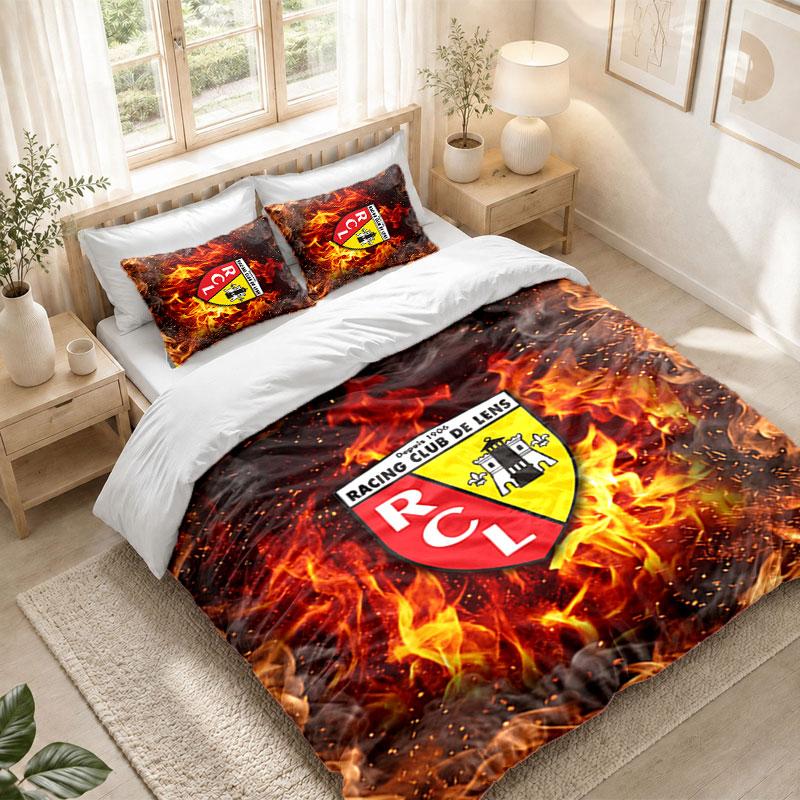 Bedding Set 1 Duvet Cover 2 Pillowcases Lens FC Print Bedroom Home Decoration