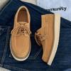 Suede Leather Mens Shoes Comfortable Casual Skateboard Shoes Solid Leisure Sneakers Lightweight Walking Shoes Man Dress Footwear
