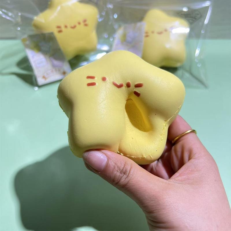 Kawaii Star Squeeze Toy Cute Star Slow Rebound Wet Soft Suction Finger Pinch Decompression Squishy Toy Stress Release Toys