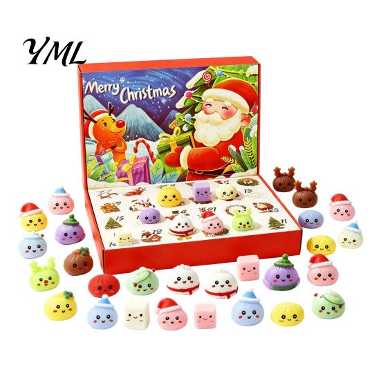 Fun Holiday Activity for Classmates Christmas Advent Calendar, 24 Day Countdown Box with Mystery Figures, Calendar Decoration Festive Decor Kids Room