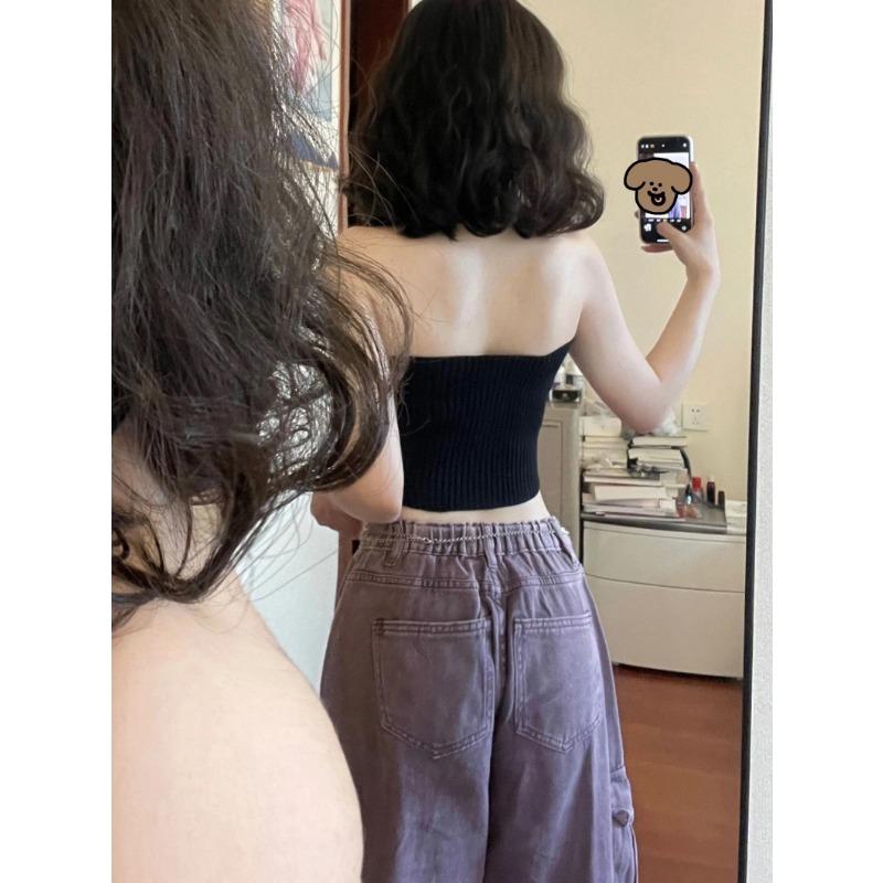 Большой размер, американская ретро-фиолетовая рабочая одежда, джинсы, женские осенние свободные широкие брюки с высокой талией для девочек, модные брюки-швабры