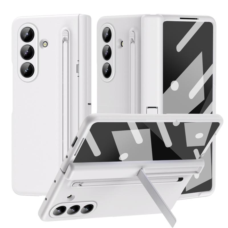 For Samsung Galaxy Z Fold 7 Case Skin Feel PC Anti-fingerprint Folding Cover with Free Stylus Pen+Glass For Z Fold7