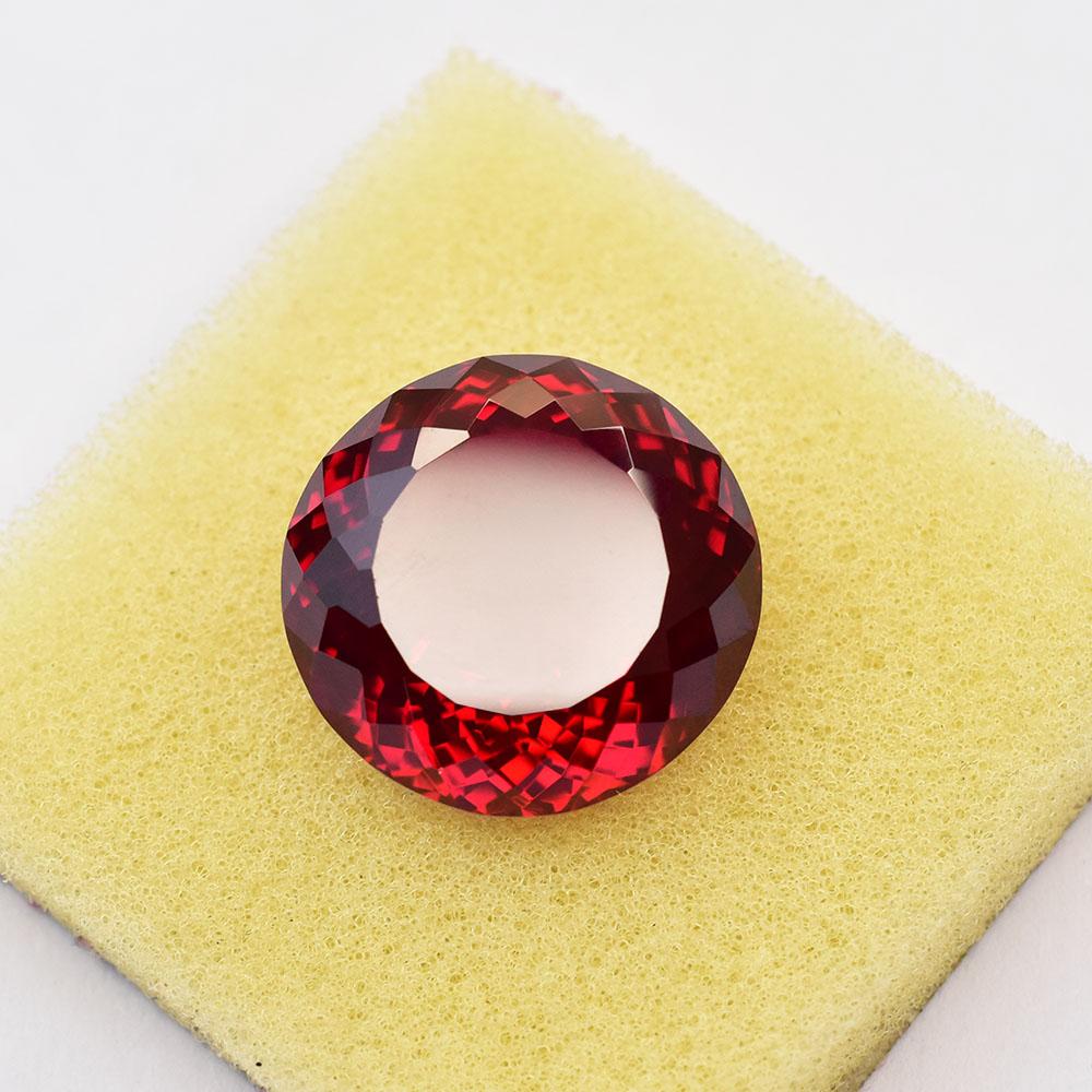 Natural Red Ruby Loose Gemstone 53.65 ct Round Cut for Jewelry Making and Gem Collections