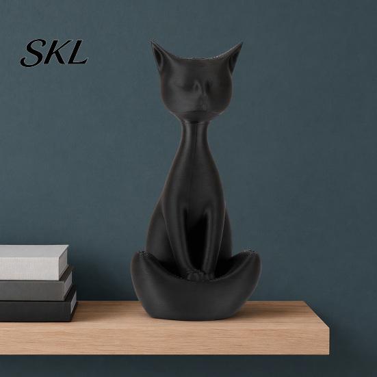 Light Luxury Home Decor Cat 3D Printed Meditating Figurine, Modern Abstract Sculpture with Cross-Legged Pose, Narrative Space Decoration Minimalist