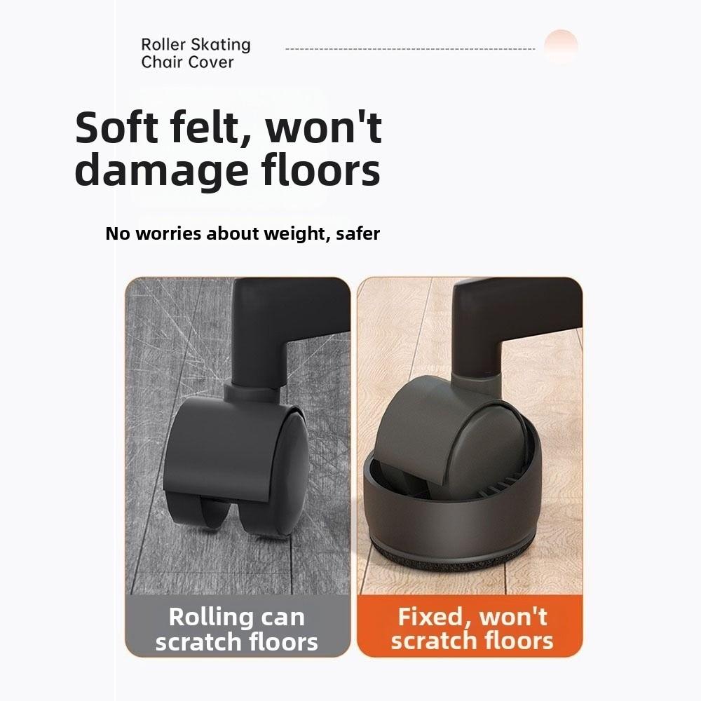 5Pcs Silicone Furniture Wheel Caster Floor Protector Chair Wheels Stopper  Office Chair