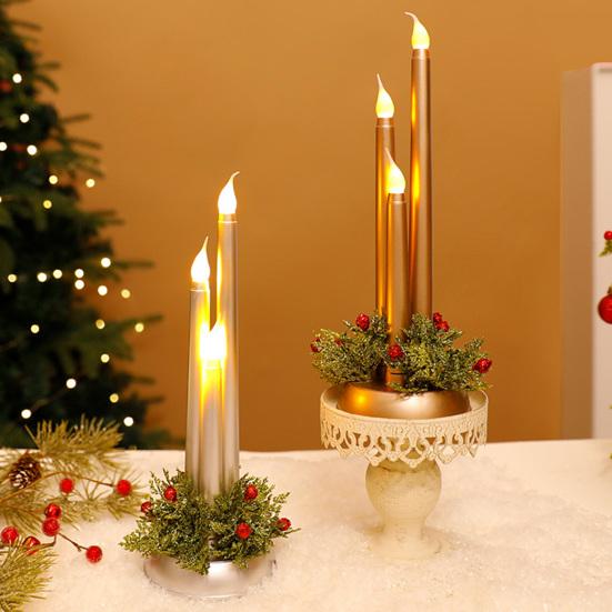 Yousheng Christmas LED Candle Lamp Battery Powered Flameless Fake Taper Candle Decoration Flickering Long Electric Simulation Candle Light