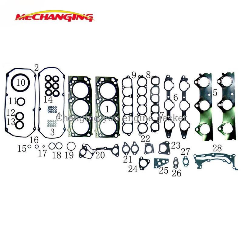 FIT MITSUBISHI PAJERO 3.8 ECLIPSE 6G75 Engine Rebuilding Kits Head Gasket Valve Cover Gasket Stem Oil Seal Crankshaft Oil Seal