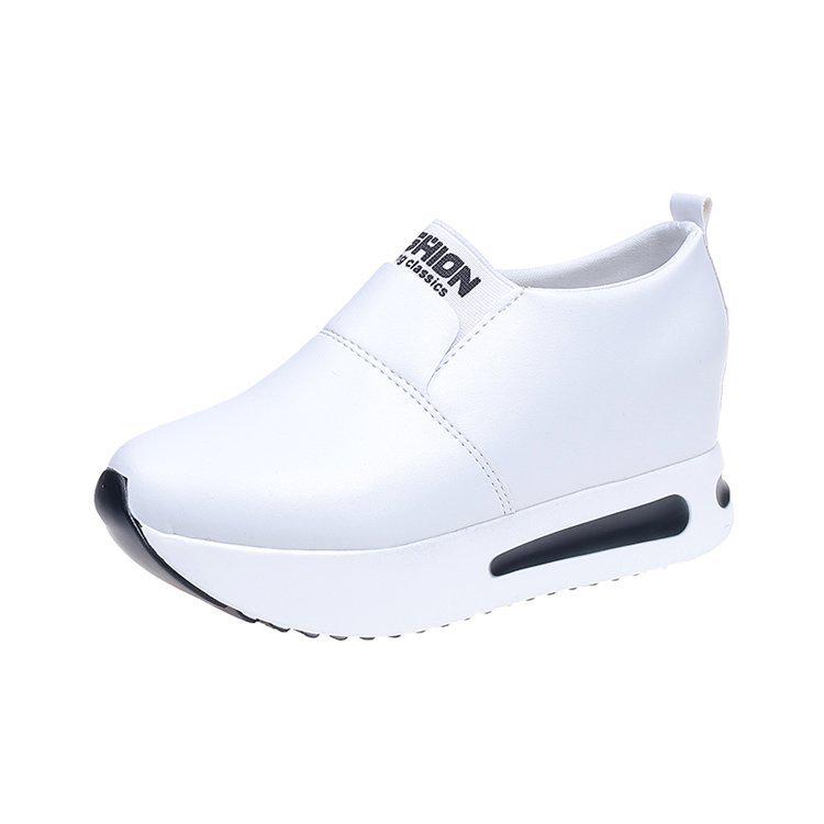 Модная обувь, женские кроссовки, весенне-осенние женские туфли из искусственной кожи на плоской подошве, ботинки без шнуровки, повседневная обувь на платформе с увеличением размера