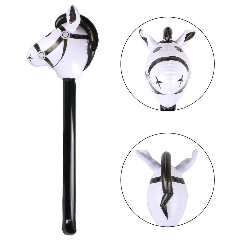 PVC Inflatable Balloon Cartoon Hobby Horse Stick Toy New Horse Head Stick Balloon Party