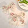Embroidered Bow Hairpin Lace Hair Clip Sweet Back Of The Head Duckbill Clip  Hair Accessories For Girl Woman