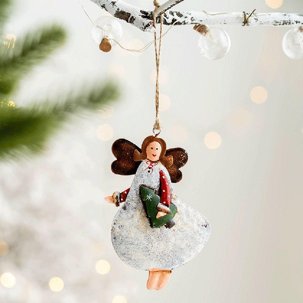 Festival Accessories Drop Ornament Christmas Angel Pendant Hanging Decorations White Dress Girl