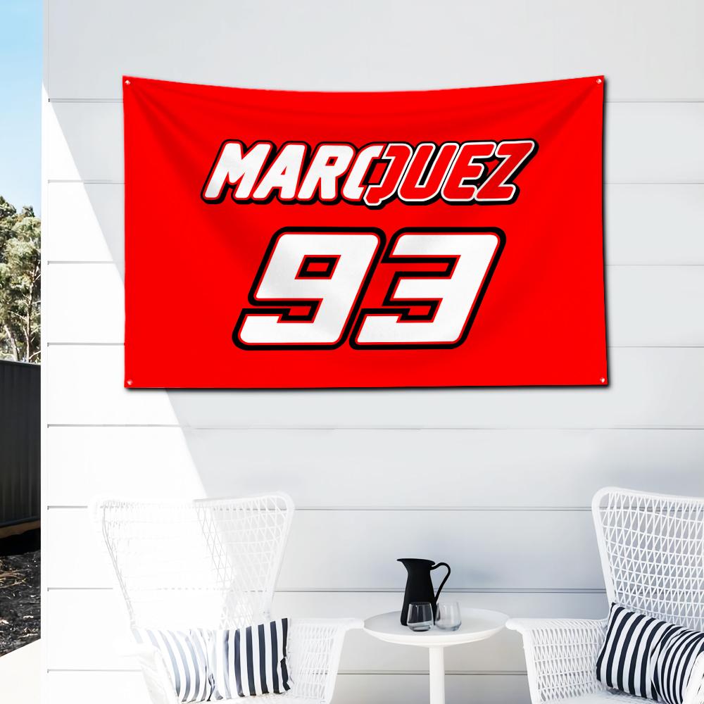 Hot Sale Moto Marquez Marc 93 Flag Polyester Digital Printing Banner For Garage Wall Art Out Door Decoration Car Club Tapestry