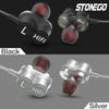 Wireless Bluetooth Dual Driver Earbuds 3.5mm Jack Sports Dynamic Headphones Extra Bass Stereo Sound Hands-Free Mic