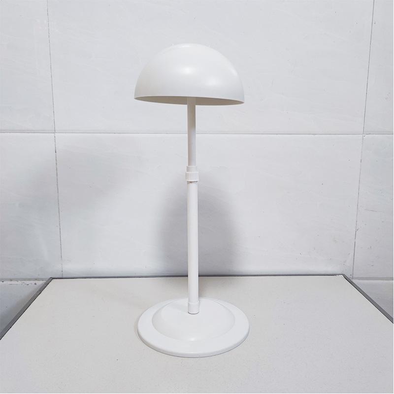 Adjustable Bright White Wig Stand - Telescopic and Lifting Design for Hairpieces and Art.