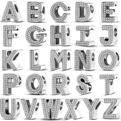 26 AZ бусины с алфавитом посеребренные LOVE Letter Шарм подходят оригинальные подвески Pandora браслет CZ циркон из бисера ювелирные изделия