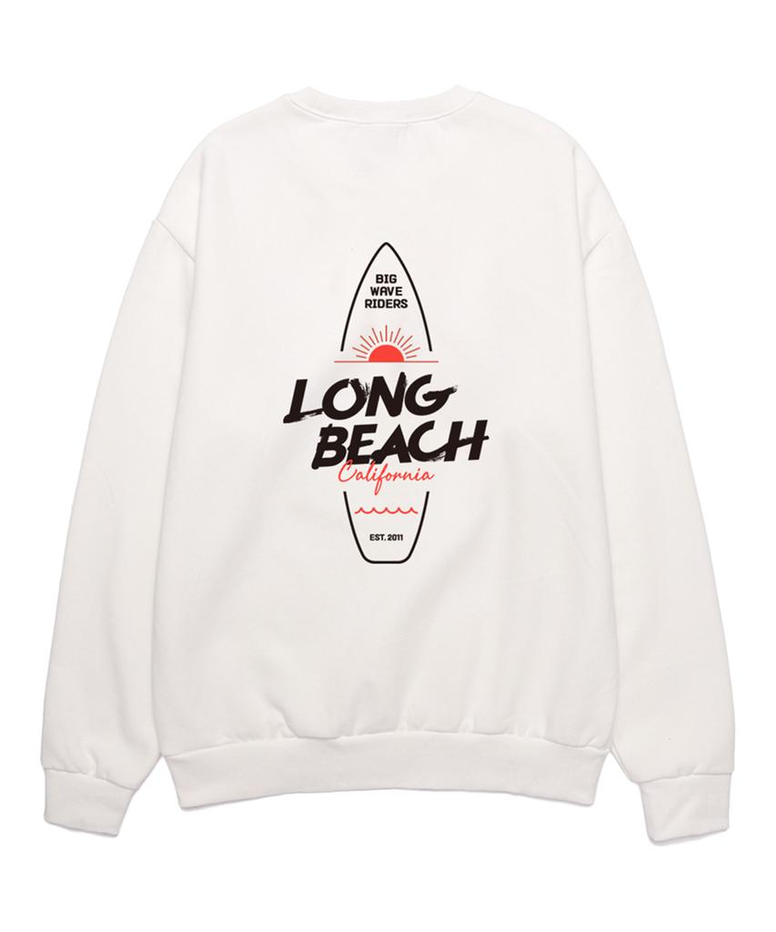VANNWORKS Long Beach California Oversized Sweatshirt (Vls0008) White (Type B)