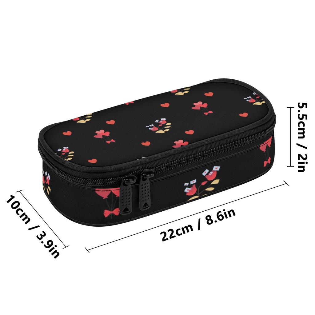 Pencil Pouch Large Capacity 300D Polyester Secure Zipper with Main Compartment Mesh Pocket and Pen Slots for Classroom Use