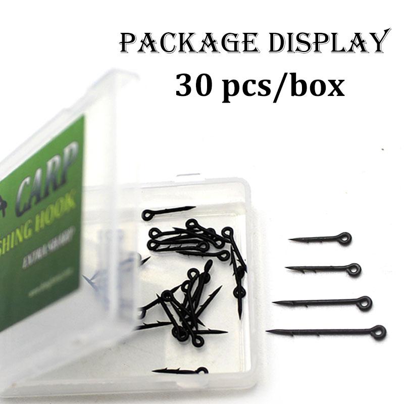 30PCS Boilie Screw Peg with Ring Swivel D-Rig Chod Rig Terminal Tackle Bait Holder Screw Carp Fishing Accessories Matt Black