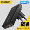 Essager 65 Вт GaN Ультратонкое USB-C Зарядное устройство - PD 3.0 Быстрая Зарядка Портативный Адаптер для Путешествий для iPhone 17 16 15, MacBook, Samsung, Ноутбука