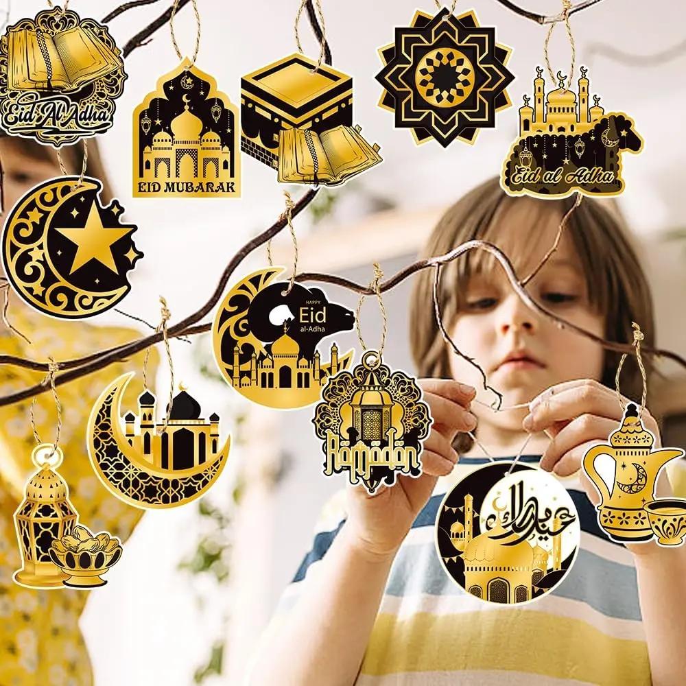 10 шт./набор Рамадан Подвесной Декор Луна Звезды Замок Орнамент Исламский Мусульманский Дом Принадлежности для Вечеринки Празднование Фестиваля