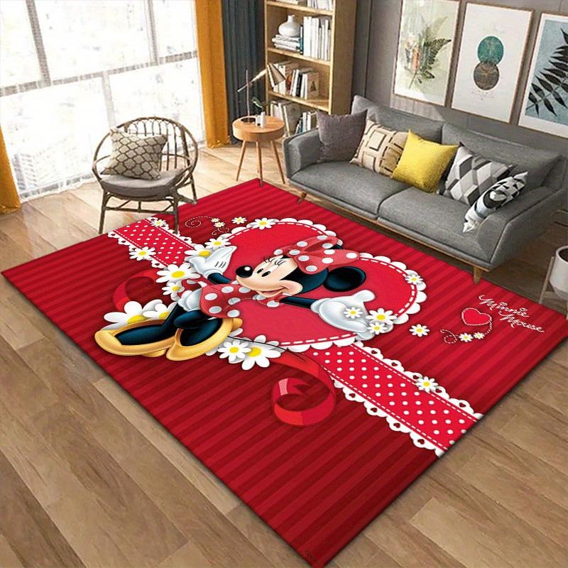 1pc Minnie Pattern Area Rug Soft Flannel Floor Mat for Living Room, Office, Bedroom and Carpet, Sofa Coffee Table Floor Mat