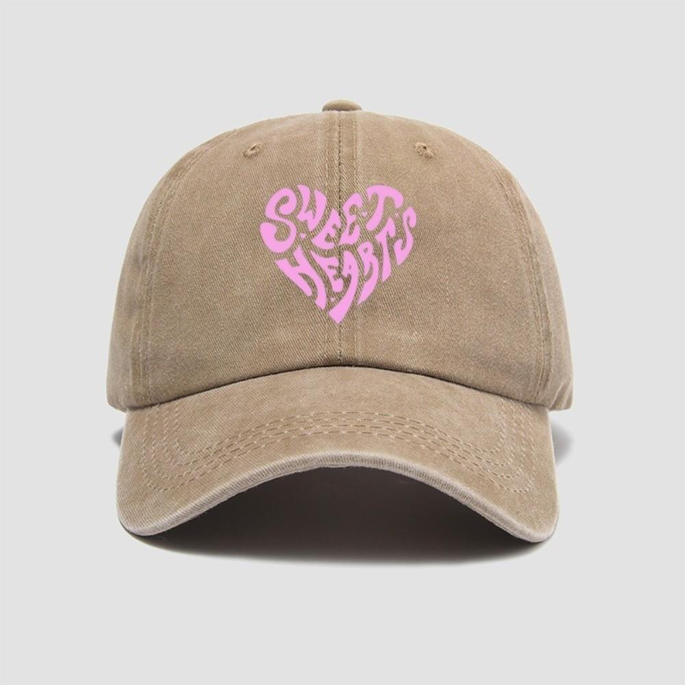 Sweet Heart Printed Visor Baseball Cap For Man Women Hiking Fishing Vacation