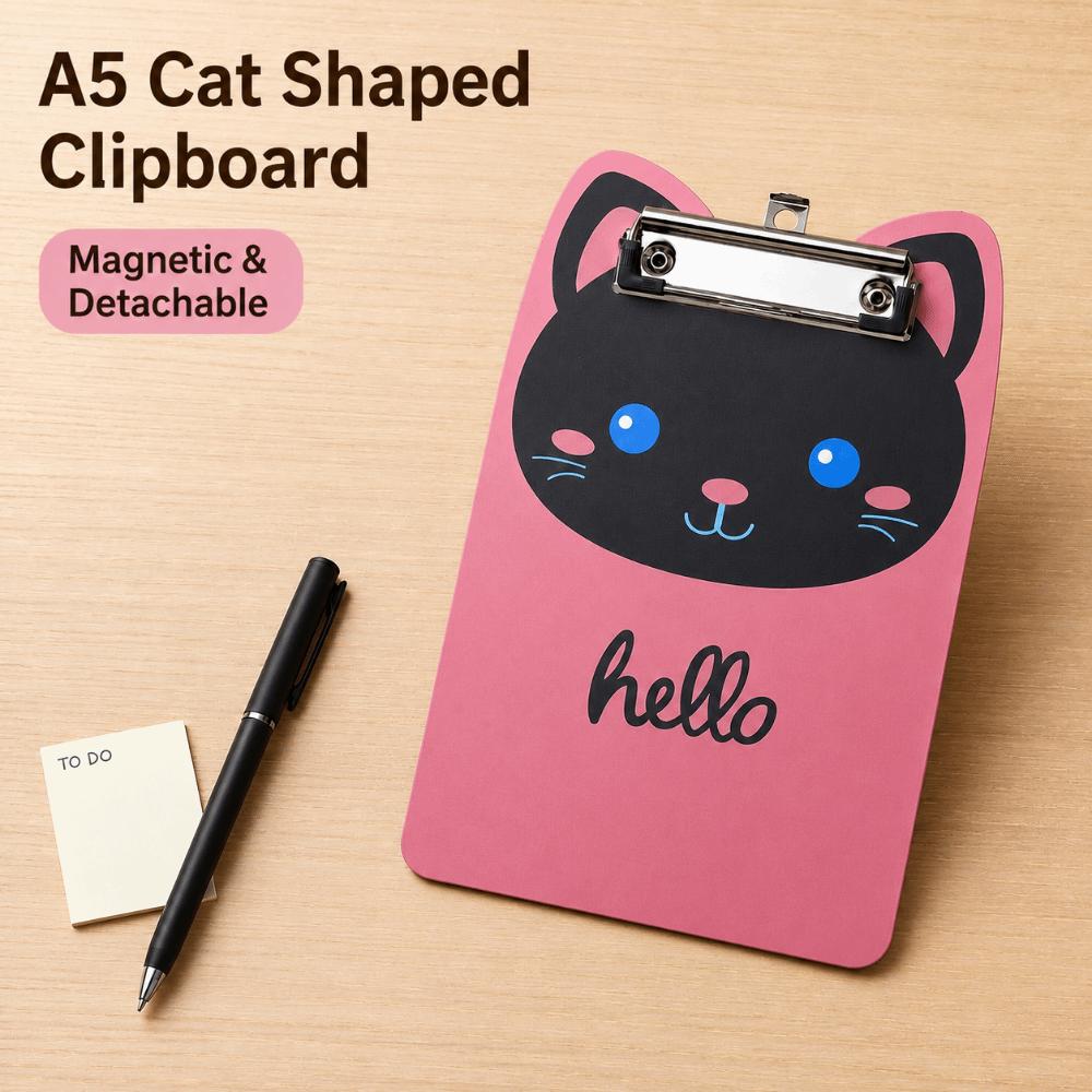 Low Profile Clip Magnetic Cat Clipboard A5 File Holder Durable Clip Boards for Nurses Teachers