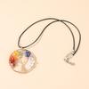 JD Natural Crystal Chip 7 Chakras Tree Of Life Pendant Necklace Gold Color Wisdom Reiki Healing Energy Jewelry Lucky Couple Gift