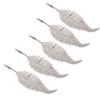 5Pcs Christmas Tree Decoration Clip On Feather Glittery Baubles Ornament
