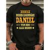 Black T Shirt with Daniel Legend Text And Star Design for Gym And Casual Wear