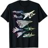 F14 Tomcat Jet Fighters Graphic Print Cotton Crewneck Tshirt For Men