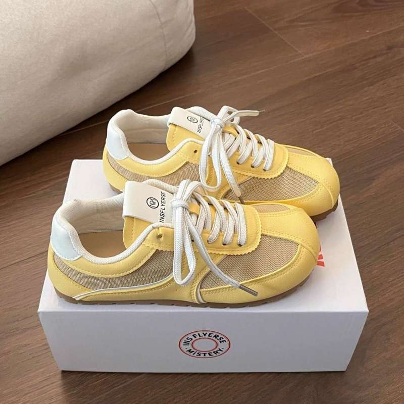 Spring Soft-soled Retro German Training Shoes Women's Shoes 2025 New Mesh Breathable Casual Ugly Cute Flat Baseplate Shoes Little White Shoes