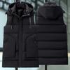 Модные зимние безрукавные парки мужские длинные жилеты с капюшоном больших размеров повседневная толстая теплая верхняя одежда мужские куртки