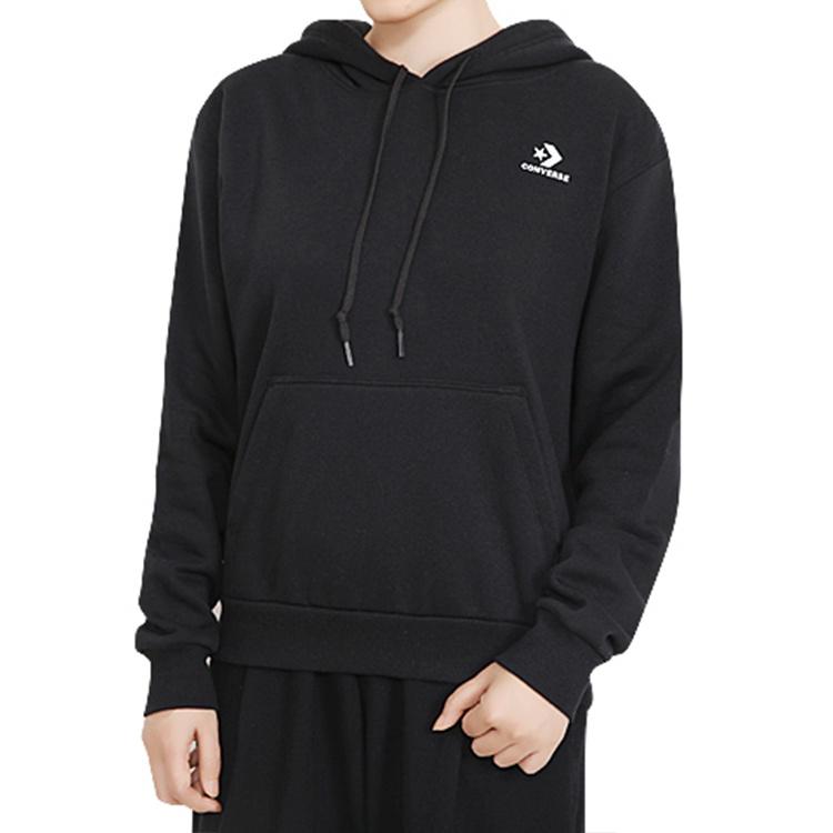 (WMNS) Converse Embroidered Star Chevron Pullover Asia Sizing 'Black' Women's 10020872-A01