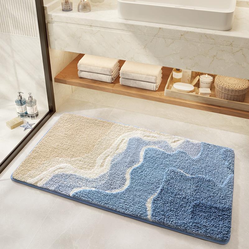 Minimalist Bathroom Mat — Long Anti-Slip Absorbent Foot Mat, Stain-Resistant Bathroom Door Mat Floor