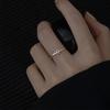 Hollow Zircon Love Open Ring Temperament Personality Flash Diamond Rhinestone Peach Heart Index Finger Ring Wind