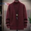 Cozy Up Мужской осенне-зимний однотонный утолщенный и подбитый свитер с высоким воротником